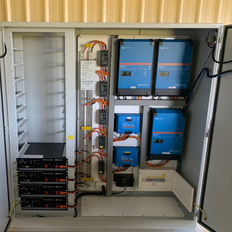 3 Phase off-grid Shed System featuring Pylontech US3000 modules & Victron Energy Components 