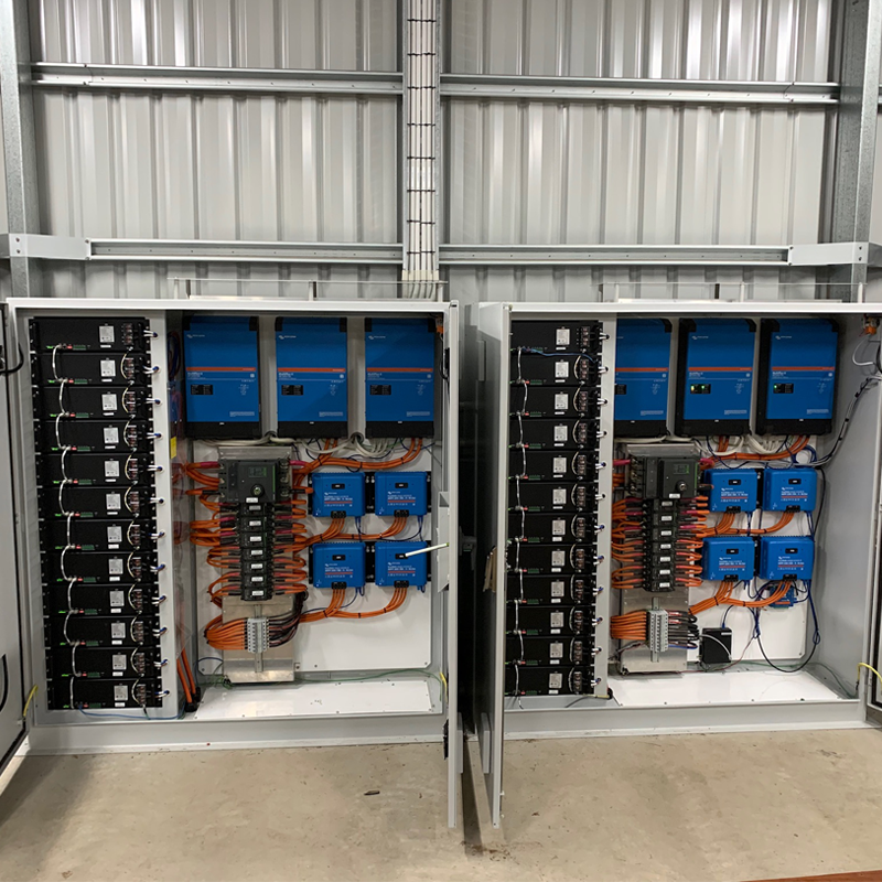 Twin Cabinet Parallel 3 Phase System featuring Multiplus-II and Smart Solar MPPT’s