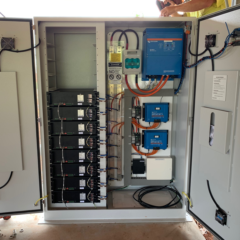 Featuring a Victron Energy Quattro and Smart Solar MPPT’s