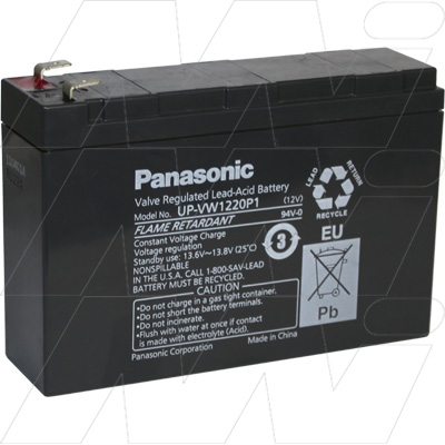 Panasonic UP-VW1220P1 - UP-RW1220P1 Panasonic Sealed Lead Acid Battery ...