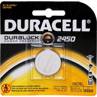 DL2450B - DL2450 Duracell Lithium Calculator battery. Replaces CR2450