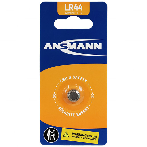 Ansmann LR44BP1(A) Ansmann 5015303 LR44 Alkaline Battery. Replaces 157
