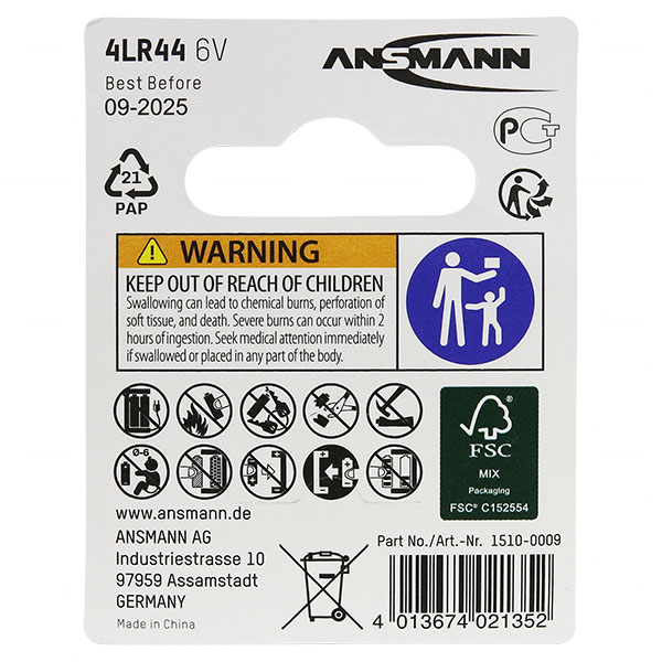 Ansmann 4LR44-BP1(A)
