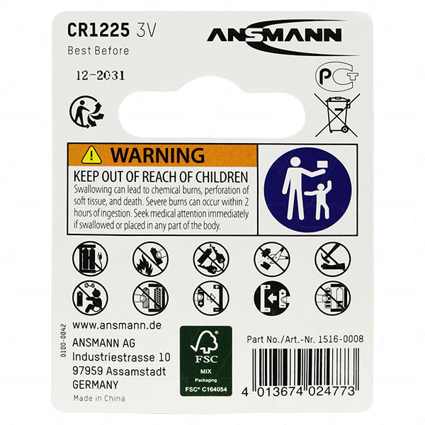 Ansmann CR1225-BP1(A)