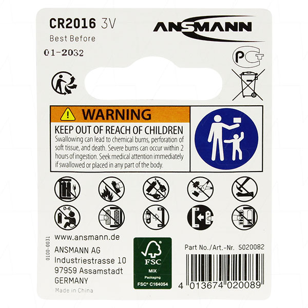 Ansmann CR2016-BP1(A)