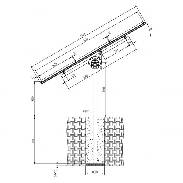 Clenergy ER-PM3/A Version 2 ezRack Postmount 3-A KIT Solar Panel ...