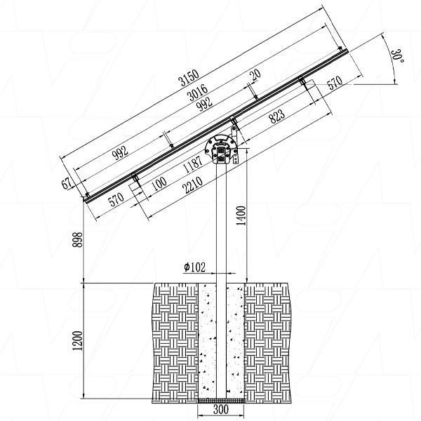 Clenergy ER-PM3/AXL-V2 Ezrack Postmount 3-A XL Version 2 KIT Solar ...