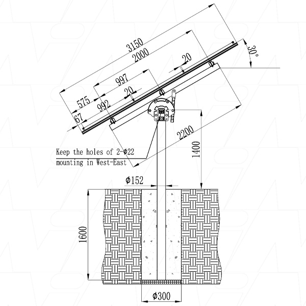 Clenergy ER-PM6/AXL Ezrack Postmount 6-A XL KIT Solar Panel Mounting ...