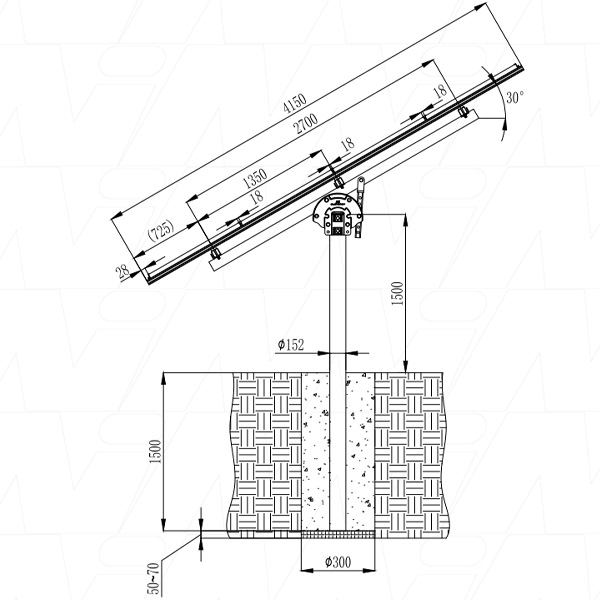 Clenergy ER-PM8/A-V2 Ezrack Postmount 8-A KIT Solar Panel Mounting ...