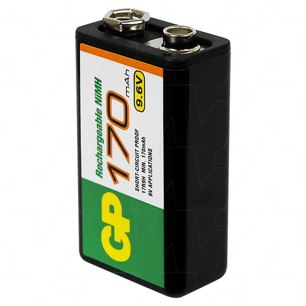 GP GP17R9H 9V 9.6V 170mAh NiMH Rechargeable Battery