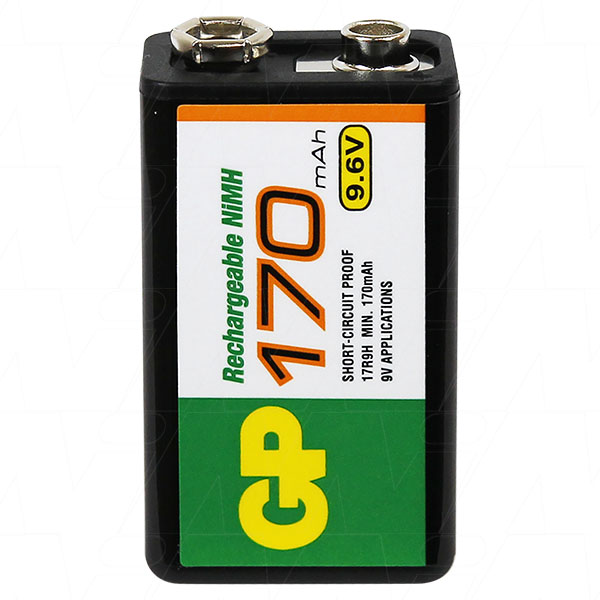 GP GP17R9H 9V 9.6V 170mAh NiMH Rechargeable Battery