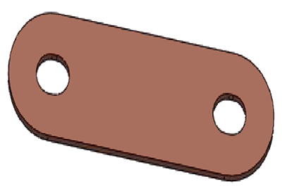 2 Hole Copper CAD IMAGE