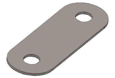 2 Hole Steel CAD IMAGE