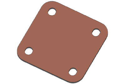 4 Hole Copper CAD IMAGE