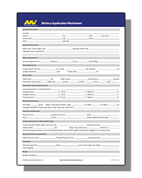 Master Instruments Battery Application Worksheet PDF