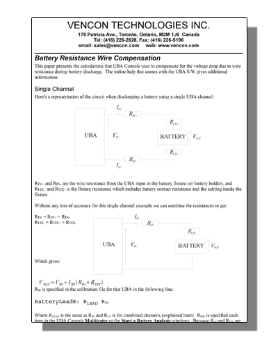 Battery Resistance Wire Compensation