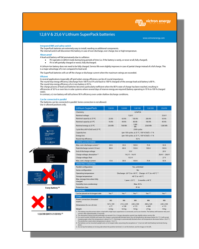 Lithium SuperPack Datasheet
