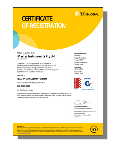 Master Instruments Australia Quality Standard Certification Assurance – Master Instruments ...