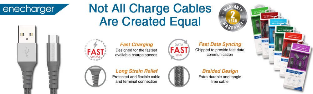 Fast charging, fast syncing, braided cable design