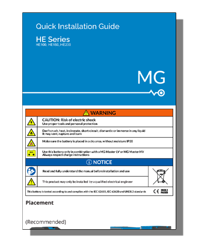 MG Energy HE 100, 150, 200, Quick Installation Guide