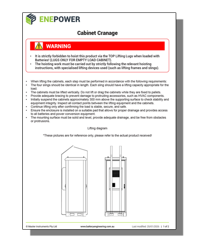 Enepower Lifting Instructions