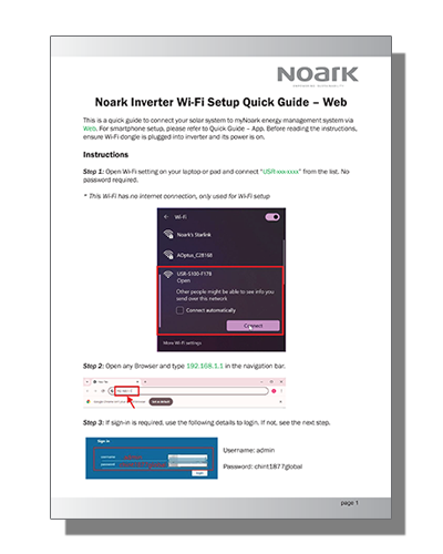 myNoark WIFI Quick Setup Guide