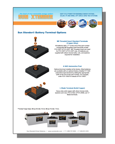 Sun Xtender Battery Terminal Options