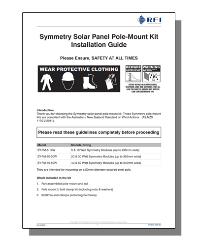 Symmetry Pole Mount Installation Guide