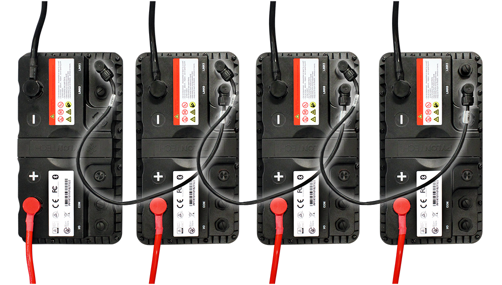 Batteries with comms cable connection