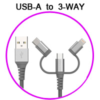 Click to view USB-A to 3-way modular