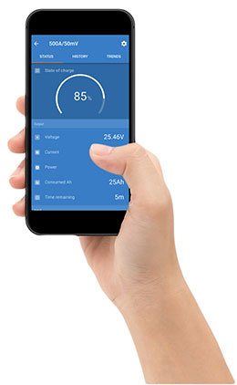 Screenshot of the Victron app showing current charge status
